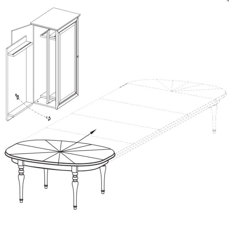 Išskleidžiamas stalas FLORENCJA FL-S1