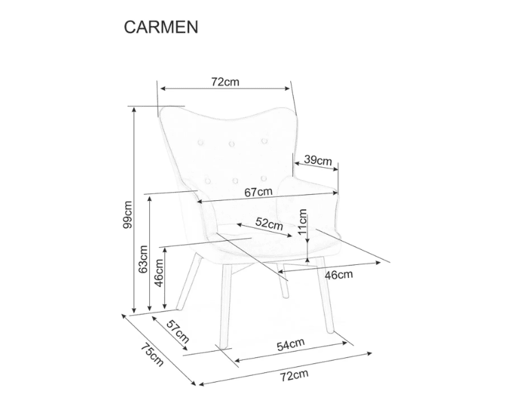 Fotelis CARMEN VELVET**