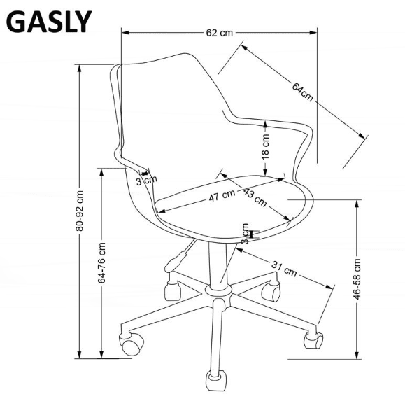 Darbo kėdė GASLY