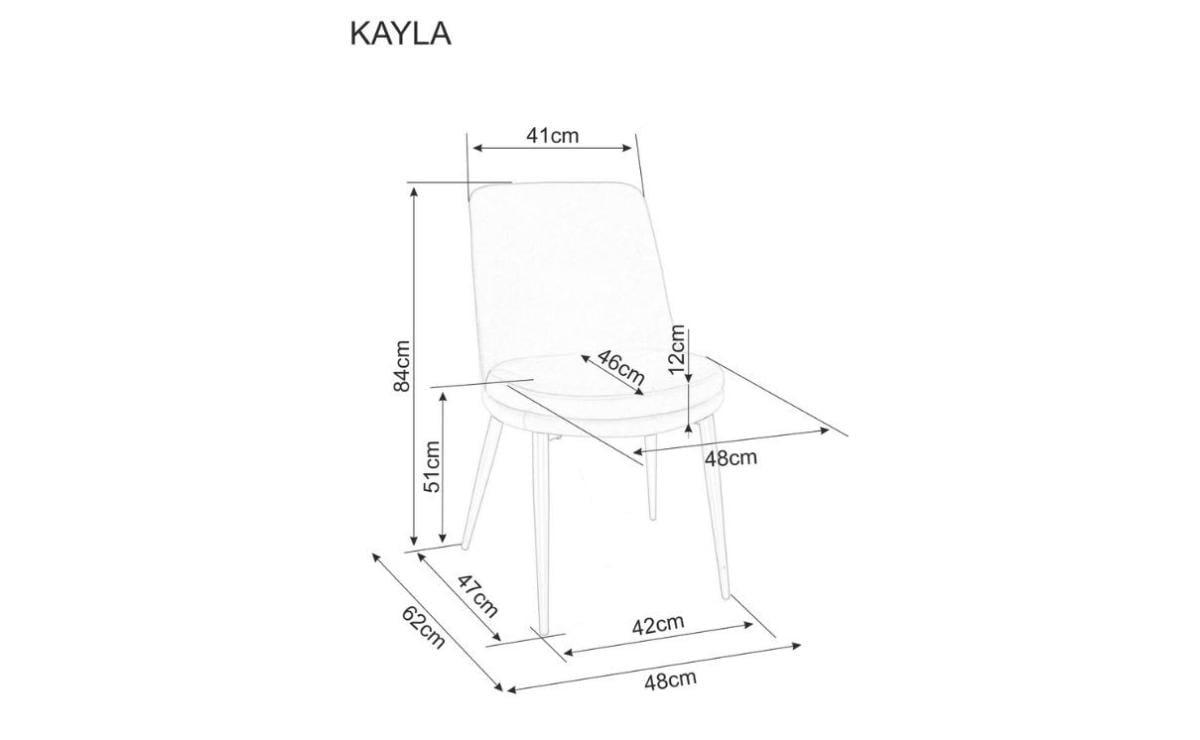 Valgomojo komplektas - Stalas TALIA + Kėdės KAYLA VELVET