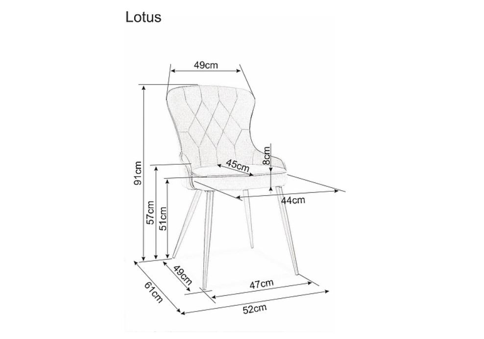 Valgomojo komplektas - Stalas TALIA + Kėdės LOTUS VELVET