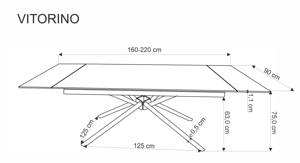 Valgomojo komplektas - Stalas VITORINO + Kėdės K-535