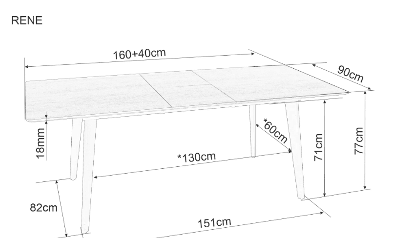 Išskleidžiamas stalas RENE 160