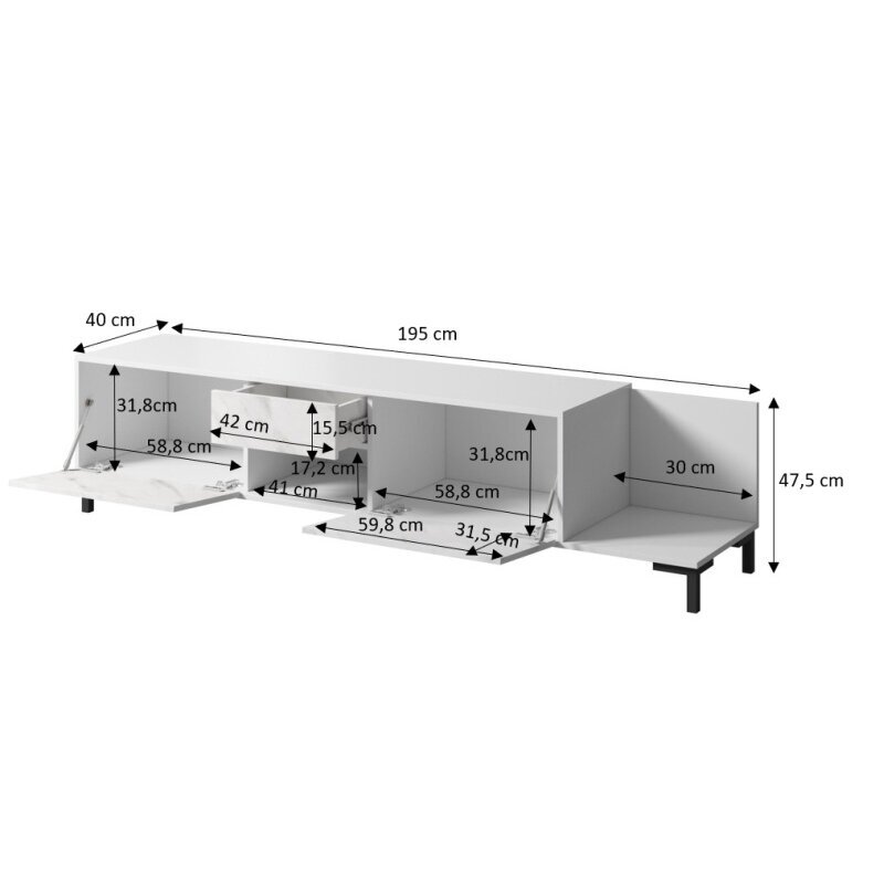 TV staliukas MARMO 2D1S1K