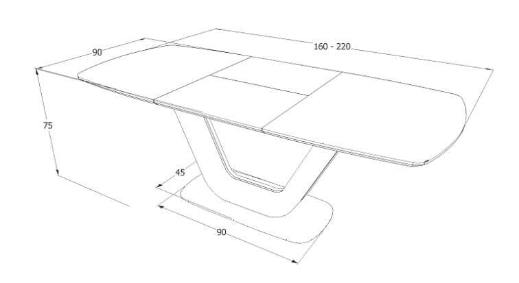 Stalas ARMANI ITALIŠKA CERAMIC 160X90 (220)